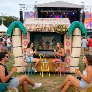 Tente de bar gonflable personnalisée en forme de <span class=keywords><strong>palmier</strong></span>, bar Tiki gonflable pour carnaval - Product Image 5