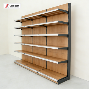 Scaffali per Supermercato JIUSHUN, Colore Legno, Monofacciali, Metallici, per Negozi di Alimentari e Minimarket - Product Image 2