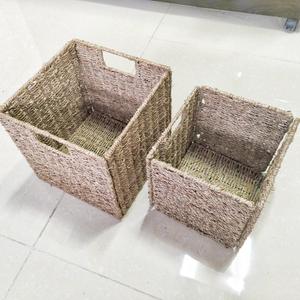 Panier à linge pliable tressé de style nordique, rectangulaire, fait main, organisateur de rangement pour vêtements, livres et articles divers, type sur pied - Product Image 3