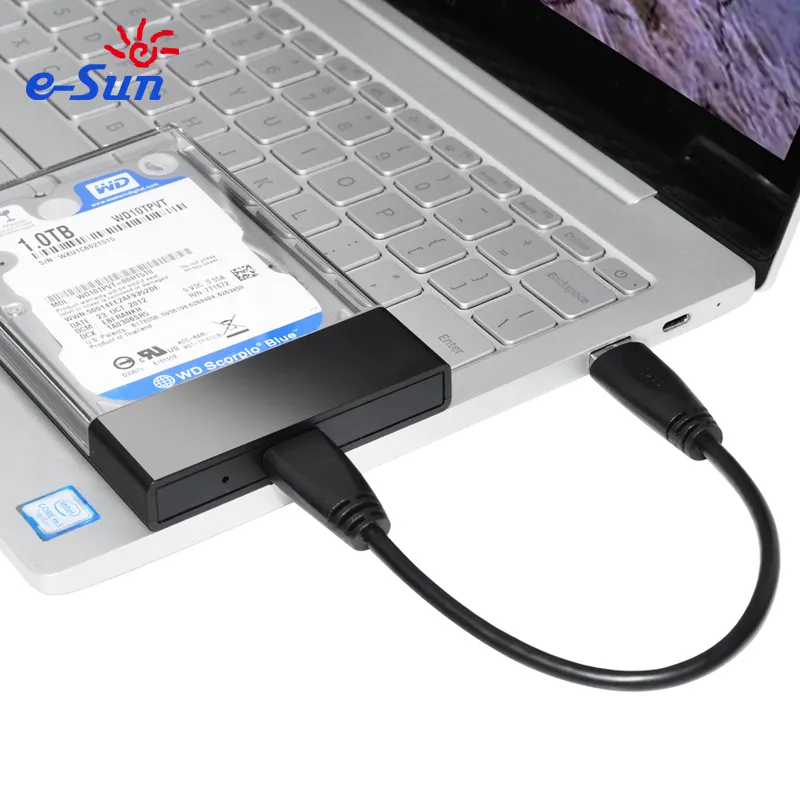 E-ใหม่ผลิตภัณฑ์โปร่งใส2.5นิ้ว USB3.0 SATA ฮาร์ดดิสก์ภายนอกฮาร์ดดิสก์ไดรฟ์แคดดี้ Enclosure