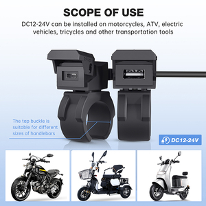 Phổ xe máy sạ<span class=keywords><strong>c</strong></span> điện thoại không thấm nướ<span class=keywords><strong>c</strong></span> tay lái USB Type-<span class=keywords><strong>C</strong></span> QC 3.0 sạ<span class=keywords><strong>c</strong></span> nhanh 12-24V Mini - Product Image 5