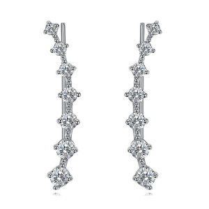 Orecchini a griffa scintillanti con zirconi cubici da donna, gioielli eleganti e minimalisti - Product Image 1