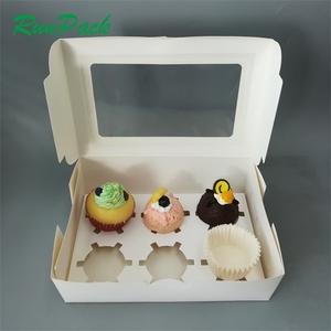 Fábrica de Shenzhen, venta al por mayor, embalaje personalizado, Mini cajas para cupcakes con ventana - Product Image 5