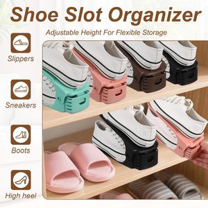 Double-Layer Dormitory-<b>Space</b> <b>Saving</b> <b>Shoe</b> Rack with Adjustable <b>Storage</b> <b>Shoes</b> Cabinet Home Artifact <b>Storage</b> Stand - Product Image 2