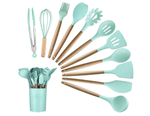 الغذاء الصف 12 قطعة سيليكون أدوات المطبخ الجملة الطبخ إناء مجموعة مع تخزين دلو - Product Image 6