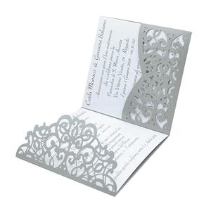 Excellentes invitations pliables à trois volets pour <span class=keywords><strong>mariage</strong></span>, invitations de <span class=keywords><strong>mariage</strong></span> élégantes en <span class=keywords><strong>dentelle</strong></span> - Product Image 2