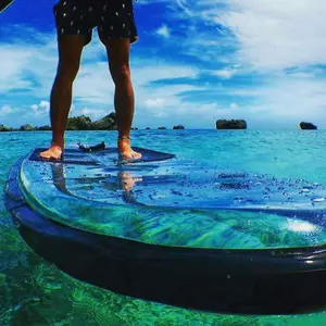 最畅销的10.6英尺透明站立透明底部桨Sup冲浪板海上冲浪板