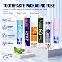 Tube de dentifrice en aluminium-plastique avec bouchon à vis, couleur personnalisée, logo sur mesure, style de marque ton sur ton