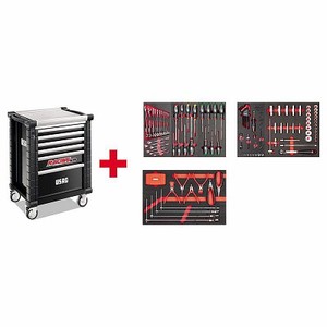 Juego de herramientas RS6 3NMA con gabinete rodante y paneles organizadores para uso en taller - Product Image 1