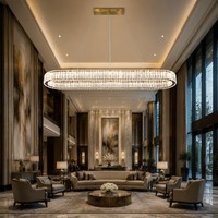Lustre suspendu ovale en cristal or champagne Eagle Rise avec interrupteur à bascule, certifié SAA, pour manoir de luxe
