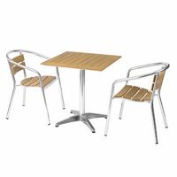 Meubles de jardin en aluminium modernes, table et chaises de salle à manger d'extérieur pour patio, balcon, hôtel, café, restaurant