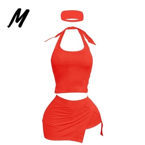 Completo da <span class=keywords><strong>donna</strong></span> due pezzi con logo personalizzato per il 4 luglio: top canotta estivo <span class=keywords><strong>in</strong></span> cotone senza schienale con allacciatura all'americana e minigonna/<span class=keywords><strong>pantaloncini</strong></span>. - Product Image 6