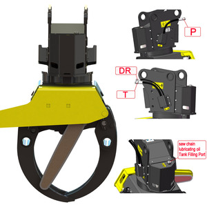 Scie à <span class=keywords><strong>grappin</strong></span> rotative hydraulique XUVOL pour la coupe de bois sur excavatrice de 6 à 9 tonnes, coupe-bois hydraulique avec <span class=keywords><strong>grappin</strong></span> - Product Image 5