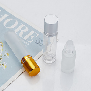 Flacon cylindrique en verre dépoli LK Brand LK Model avec bouchon doré ou argenté pour usage cosmétique, 5ml, 10ml, 15ml, vide, pour huiles essentielles - Product Image 6