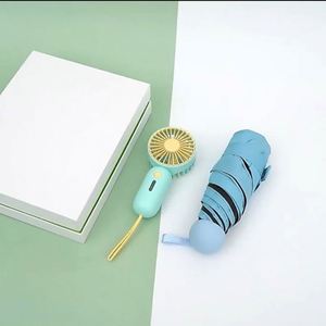 ชุดของขวัญร่มกัน UV ขนาดเล็ก พัดลมพกพา USB ร่มพับได้ ชุดของขวัญพัดลมพกพา - Product Image 3
