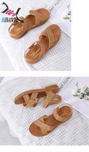 Factory Wholesale Cheap Beef Sandals Flat Student Roman Beach <b>Shoes</b> <b>Soft</b> Soled One-line Women's - Product Image 6