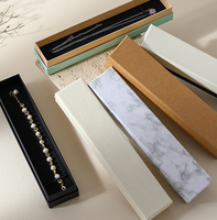 Caja de Joyería Rectangular Larga, Ecológica y Portátil de Alta Gama, con Tapa Extraíble, para Pulseras, Collares y Relojes, de Papel Rígido, Disponible en Stock