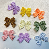 Autocollants en tissu brodés DIY en toile tissée avec motifs de fleurs et de nœuds pour accessoires vestimentaires, bandeaux, épingles à cheveux, vêtements tricotés et cadeaux