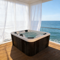 Bain à remous rectangulaire haut de gamme pour 4 personnes, 22 jets réglables, design moderne, matériau acrylique de 1,8 m pour une expérience de relaxation ultime