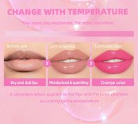 Offre Spéciale – Huile à Lèvres Hydratante Rose Mignonne à Changement de Couleur selon la Température, Marque Privée, PH Équilibré, Logo Personnalisé, Végane