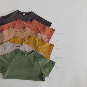 T-shirt pour enfants garçons, vêtements en coton pour bébés, t-shirt d'été pour enfants, haut uni, taille 2-7 ans - Product Image 4