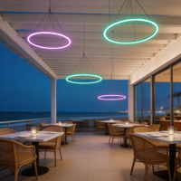 Lámpara LED Circular RGBW Moderna, Resistente al Agua IP65, para Decoración Comercial en Centros Comerciales, Hoteles y Proyectos Arquitectónicos