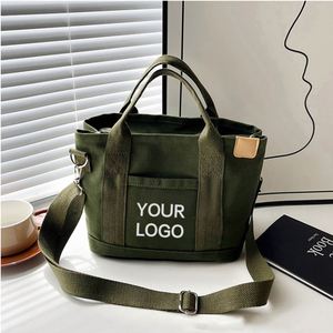 Versatile Mini Canvas Tote <b>Handbag</b> Women Small Shoulder Crossbody Purse Cotton Handle Zipper for Casual Outings - Product Image 2