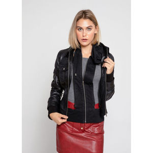 Giacca in Pelle di Agnello Reversibile da Donna Annalise, Logo Personalizzato, Trapuntata e Ricamata, Poliestere, Autunno Primavera, 3XL - Product Image 1