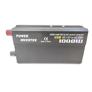 Inverter daya gelombang sinus modifikasi, Inverter daya dengan tampilan LED & 2 port USB 1000W DC 12V 24V AC 110V 220V untuk peralatan mobil