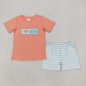 Conjunto de Ropa de Verano para Niños, Camiseta Roja con Bordado de Béisbol y Pantalones Cortos a Cuadros Azules - Product Image 4