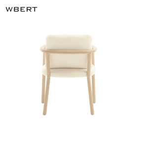 WBERT Norse Simple Atmosphère Doux Coussin Accoudoir Tissu Salon Homestay Loisirs Chaise Simple en Bois Massif Chaise de Salle à Manger - Product Image 5