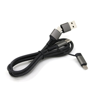 Cable de Carga Súper Rápida con Conectores Combinados USB y Entrada Tipo C, Salida Tipo C e IOS