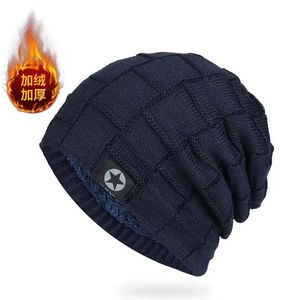 Gorro de lana cálido para hombre, gorro de punto grueso, a prueba de viento, para mantener el calor, gorro de esquí para exteriores, color sólido - Product Image 3