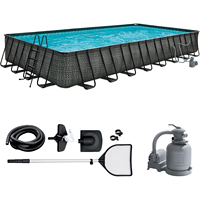 Piscina Plegable de PVC Grande de 32 Pies al por Mayor |   Piscina Rectangular Portátil para Adultos y Familias |   Ecológico, Fácil de Instalar, Duradero