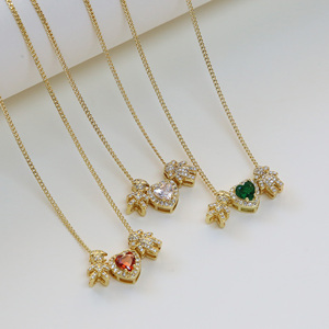 Collar con Colgante de Latón en Forma de Corazón con Piedras de Nacimiento de 12 Meses, Chapado en Oro de 18K, para Niños <span class=keywords><strong>y</strong></span> Niñas, Regalo para el Día de San Valentín, Festival de <span class=keywords><strong>la</strong></span> <span class=keywords><strong>Amistad</strong></span> - Product Image 6