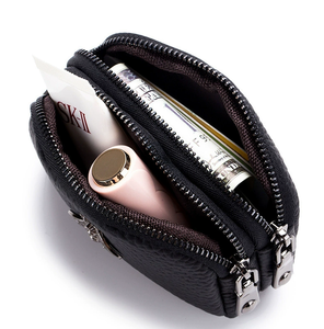 Nouveau porte-monnaie mini en cuir à double fermeture éclair pour femme, porte-cartes de commerce extérieur, petit sac à monnaie mignon - Product Image 3
