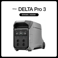 Tersedia DELTA Pro3 4096Wh 4000W LiFePO4 Stasiun Portabel Colokan EU Bersertifikasi CE Generator Tenaga Surya untuk Berkemah Penerangan Luar Ruangan Mobil Murni