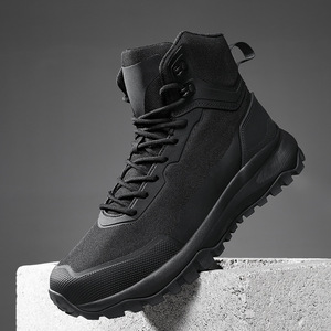DF022 Black Men High-top Zipper Tactical <b>Boots</b> Non-slip Deodorant Outdoor <b>Hiking</b> Mountaineering Summer 63% Textile Wholesale - Product Image 1