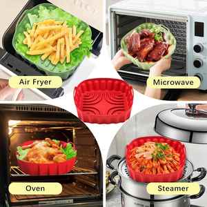 Tapis de cuisson en silicone créatif pour friteuse à air, revêtement antiadhésif résistant à la chaleur pour panier de friteuse à air, four et usage en cuisine - Product Image 5