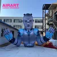 Scène de musique Offre Spéciale décorant le robot gonflable d'AI, grand ballon bleu gonflable de sculpture en robot