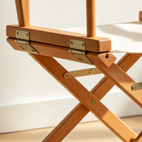 Chaise de Réalisateur pour Enfants en Bois Écologique, Design Minimaliste en Hêtre, Tissu en Toile, Chaise Pliante Légère et Portable