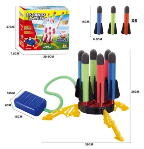 KSF 핫 세일 6PC 스톰프 로켓 발사기 6 연속 샷 거품 스톰프 로켓 어린이 장난감 야외 스포츠 완구 및 게임