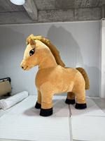 MOQ 1 PC Costume de mascotte gonflable en peluche douce, taille enfant, motif cheval brun, style dessin animé, 2m