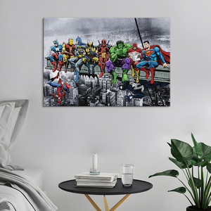 Póster <span class=keywords><strong>de</strong></span> Superhéroes Comiendo en un Rascacielos, Pintura Decorativa en Lienzo, Arte <span class=keywords><strong>de</strong></span> Pared para Sala <span class=keywords><strong>de</strong></span> Estar, Pósteres para Dormitorio - Product Image 5