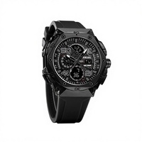 Montre sport numérique LED pour homme SMAEL 8113, résistante à l'eau 50 bars, alarme, chronomètre, bracelet en plastique, cadran lumineux, affichage de la date