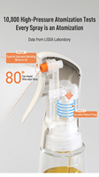 Bouteille pulvérisateur d'huile en verre borosilicate de qualité alimentaire, réutilisable, sans aérosol, pour la cuisine, idéale pour les salades et la pâtisserie