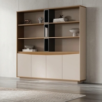 Armoires de classement modernes en bois massif - Rangement modulaire durable grande capacité avec serrures, couleurs personnalisables pour appartement, maison, bureau, salon