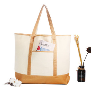 Sacs de plage en toile de coton réutilisables personnalisés de haute qualité et bon marché, sacs de shopping en toile de coton recyclée écologiques - Product Image 4