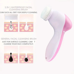 Brosse nettoyante électrique pour le visage 5 en 1, étanche, avec têtes rotatives rechargeables par USB pour un nettoyage en profondeur et une exfoliation - Product Image 5