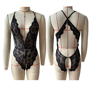 Mono de encaje para mujer, lencería Sexy sin entrepierna abierta, uniforme seductor, <span class=keywords><strong>ropa</strong></span> de pasión, pijamas gordos, deseo puro, coqueto - Product Image 4